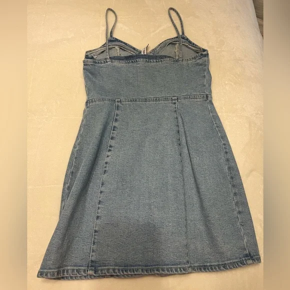 Zara Light Blue Denim Dress size Small - Picture 9 of 11